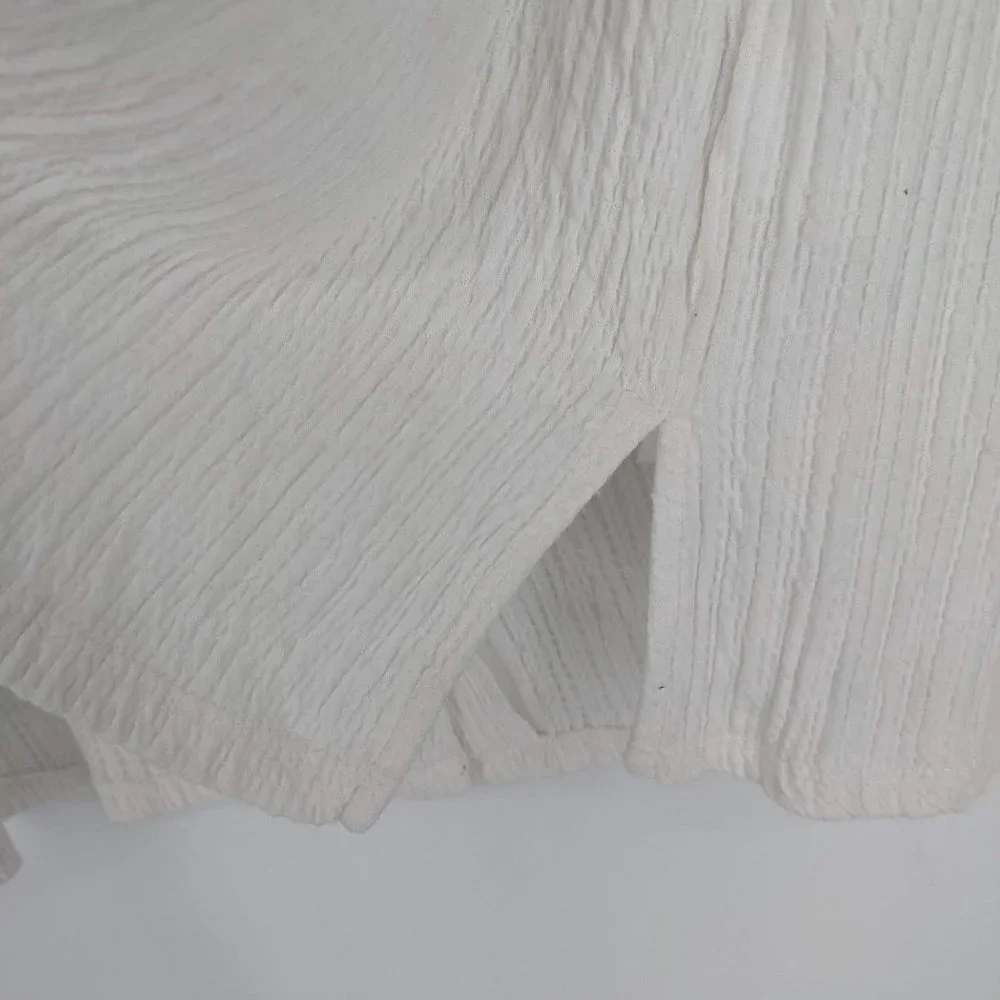 Anthropologie Cream Crepe Wrinkle Knit Button Back Viscose Montauk Tank Top XL - Picture 7 of 13